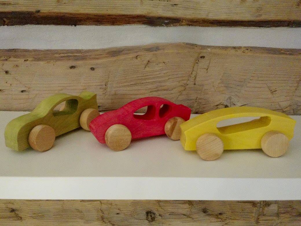 Bolides en bois, ens. de 3 / Crocolo, jouets écologiques